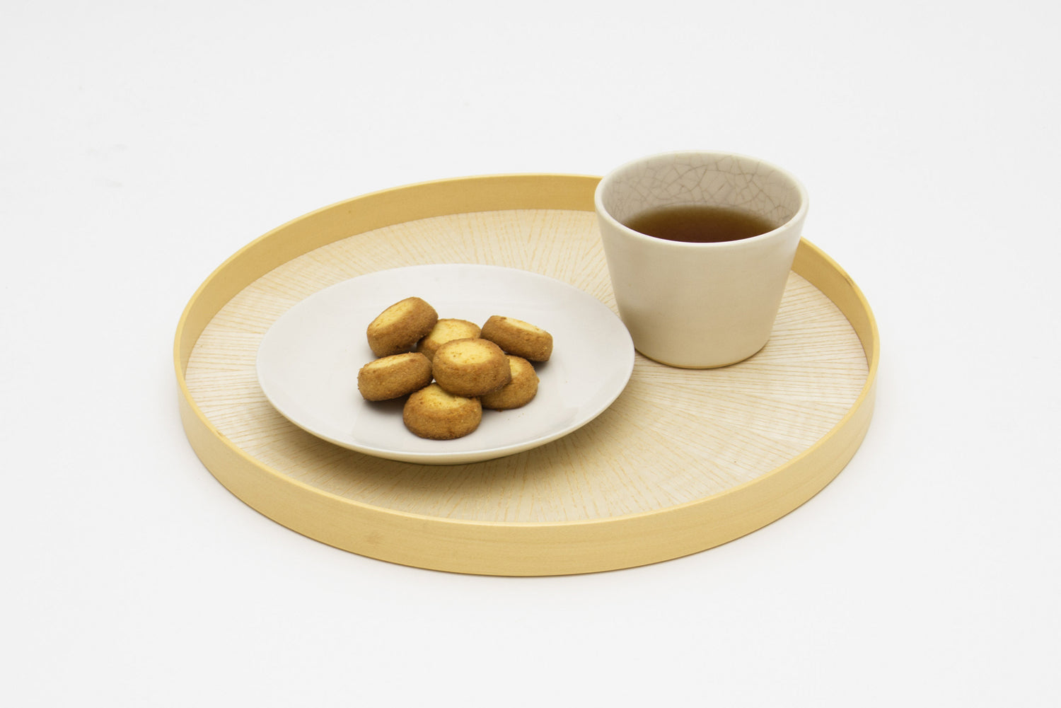 Round RAYS TRAY S White Ash