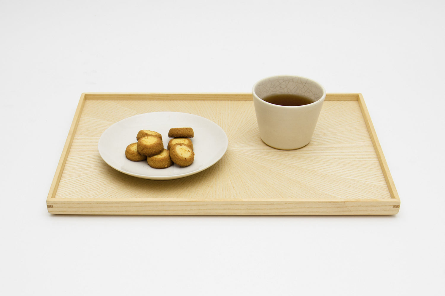 Rectangle RAYS TRAY White Ash