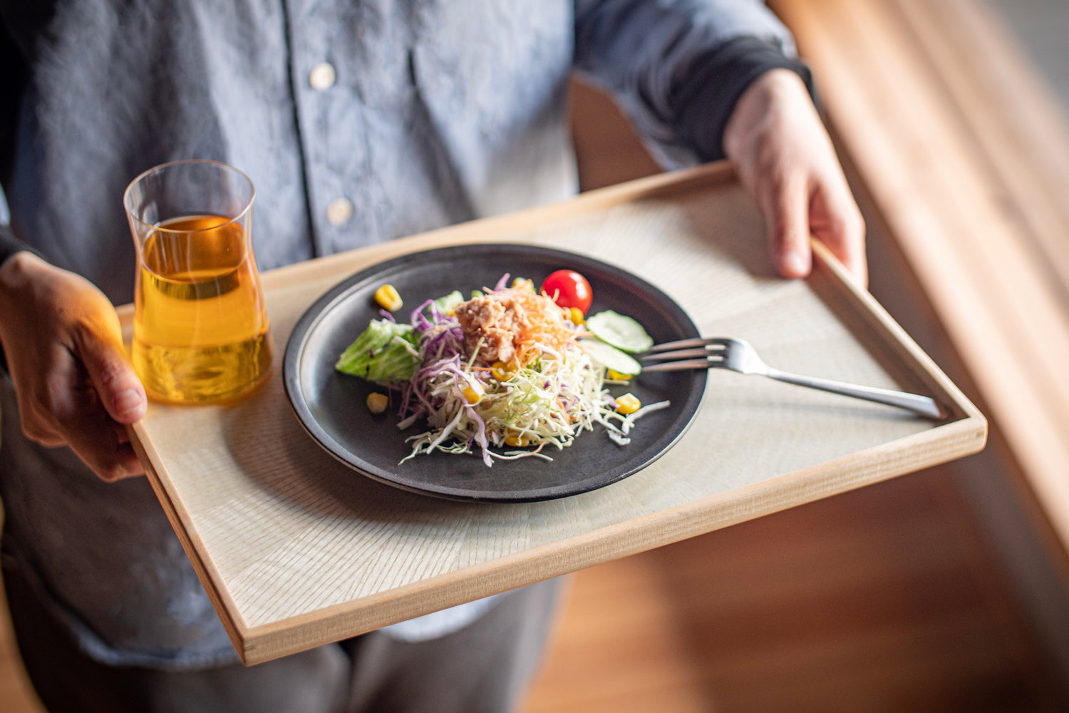 Rectangle RAYS TRAY White Ash