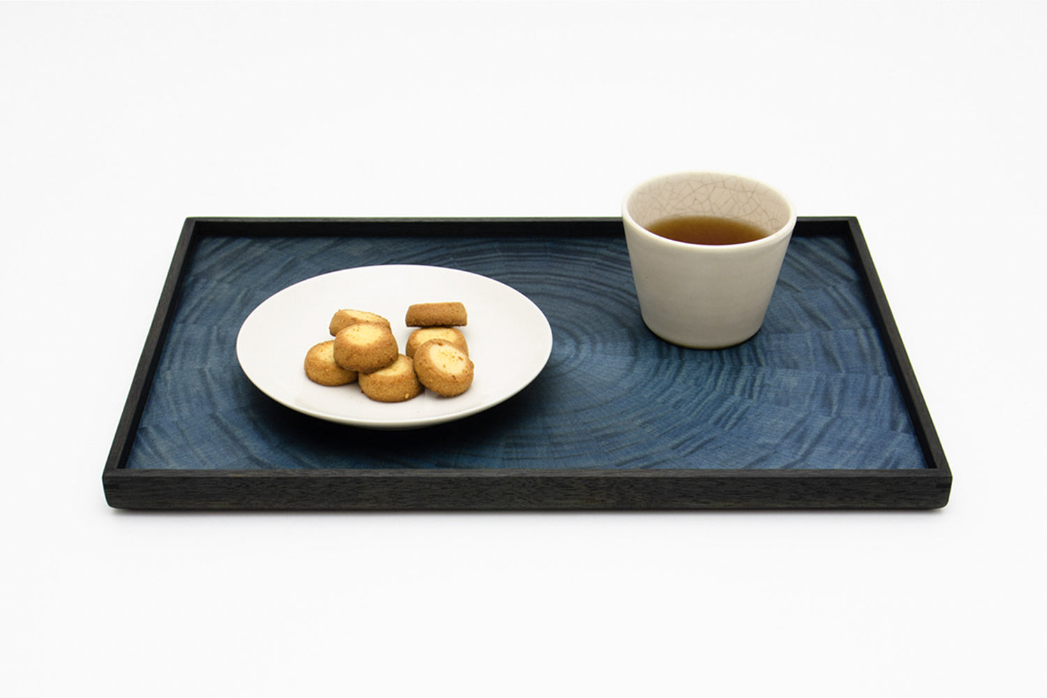 Rectangle RaysTray White sycamore　Aizome indigo finish