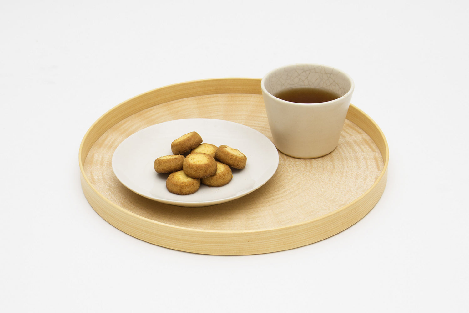 Round RAYS TRAY S White Sycamore