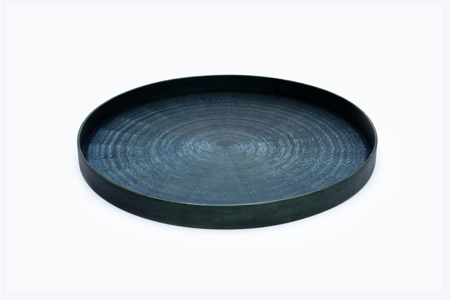 Round RAYS TRAY S White Sycamore & Aizome Indigo Finish